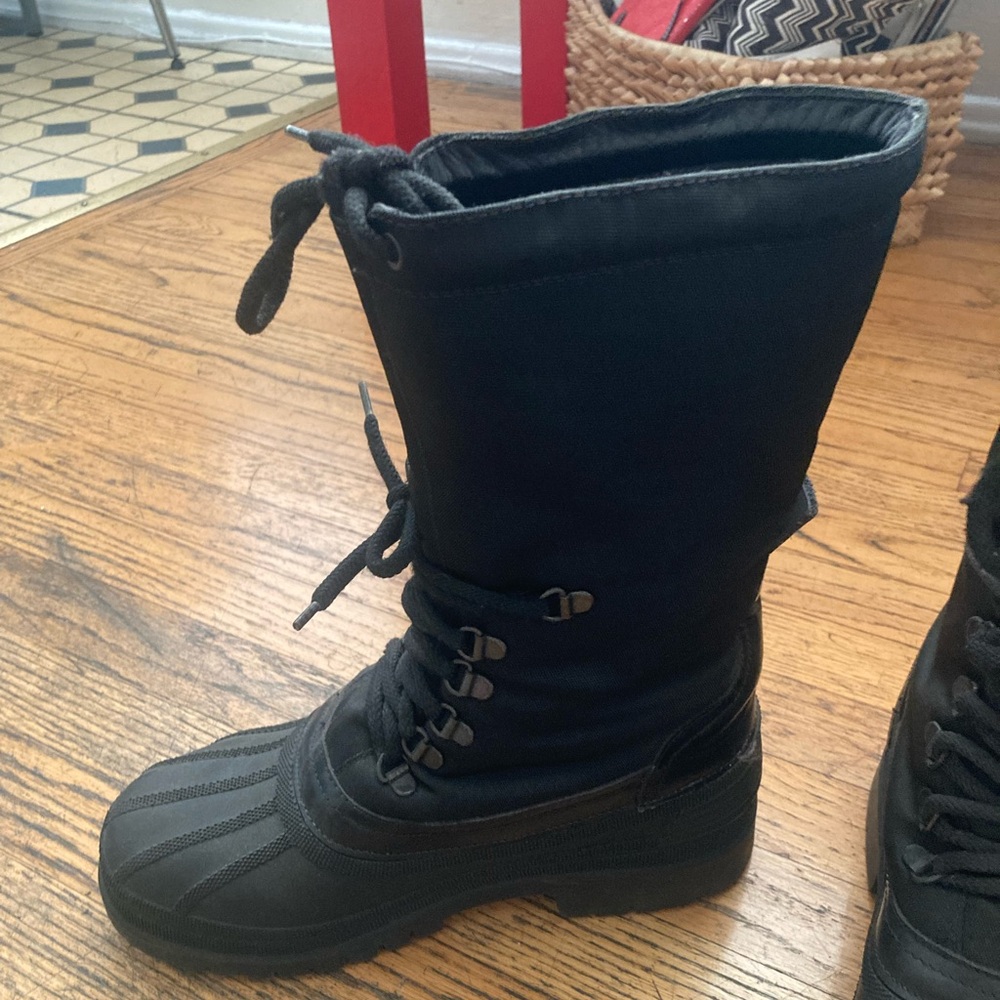 Rare Gucci Vintage Black Snow Boots Lace-up Size 37 - Picture 4 of 12